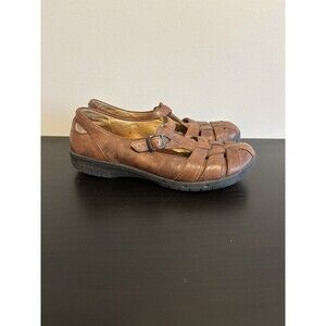Clarks Unstructured Brown Leather Shoes Size 8 Narrow